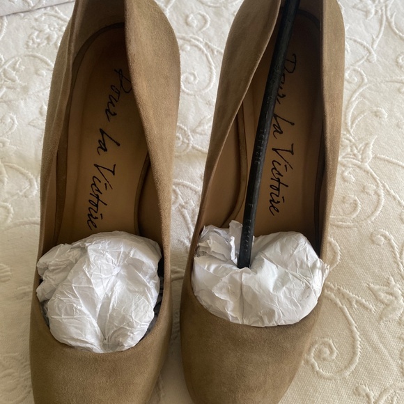 Pour la Victoire taupe suede platform stilettos 7.5 - Picture 5 of 6